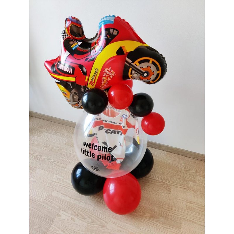 Ballon moto + combinaison moto bébé