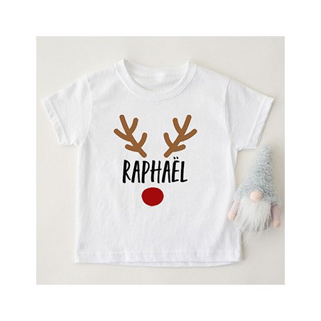 T-shirt de Noël renne et prénom