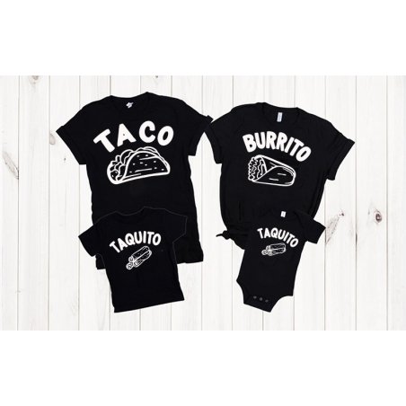 T-shirt famille taco -burrito - taquito bébé et enfant