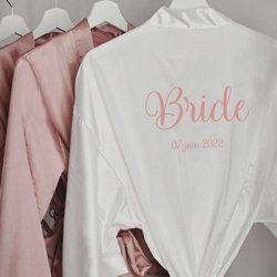 Peignoir satiné bride + date